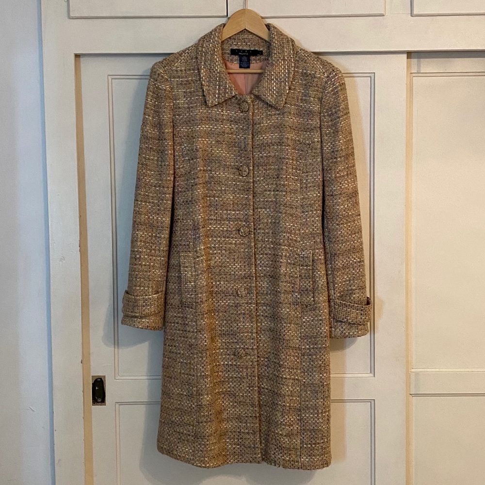 Arden B Luxe Bouclé Button Down Coat Sz Large